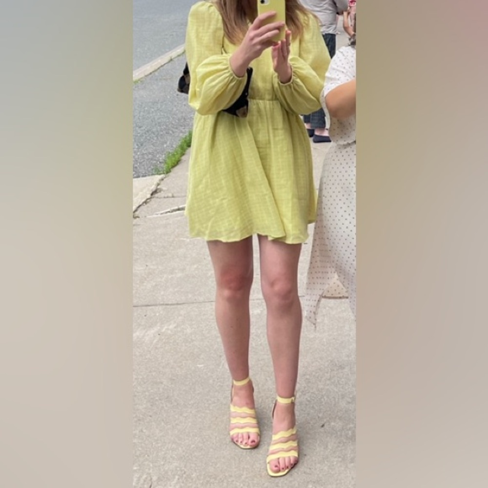 Lime/yellow mini seersucker dress